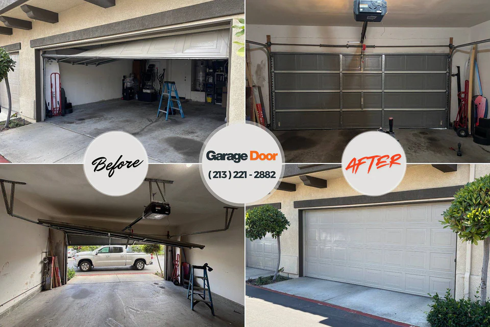 Before and after: garage door repair Hopkinsville, KY